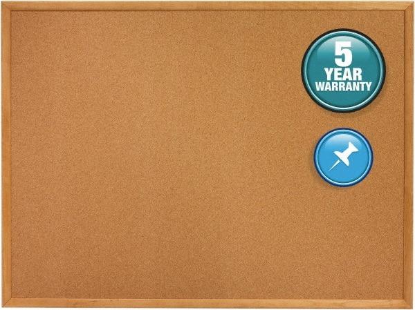 Quartet - 24" Wide x 18" High Open Cork Bulletin Board - Natural (Color) - Americas Industrial Supply