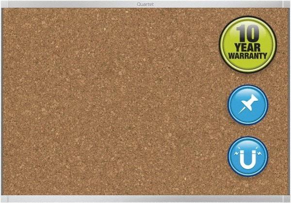 Quartet - 48" Wide x 36" High Open Cork Bulletin Board - Natural (Color) - Americas Industrial Supply