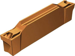 Sandvik Coromant - R123x2D CS 1125 Grade, 0.0591" Cutting Width, Carbide Cutoff Insert - 15° Right Hand Lead Angle, 0.0039" Cnr Rad, TiAlN Coated - Americas Industrial Supply