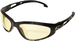 Edge Eyewear - Yellow Lenses, Framed Safety Glasses - Anti-Fog, Scratch Resistant, Black Nylon Frame, Size Universal, Wrap Around - Americas Industrial Supply