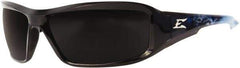 Edge Eyewear - Smoke Lenses, Framed Safety Glasses - Scratch Resistant, Black Nylon Frame, Size Universal, Wrap Around - Americas Industrial Supply