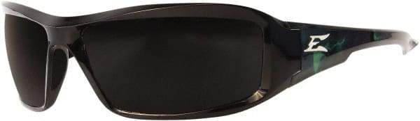 Edge Eyewear - Smoke Lenses, Framed Polarized Glasses - Scratch Resistant, Black Nylon Frame, Size Universal, Wrap Around - Americas Industrial Supply