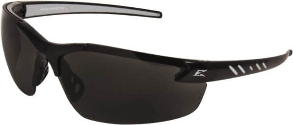Edge Eyewear - Smoke Lenses, Frameless Safety Glasses - Anti-Fog, Scratch Resistant, Black Nylon Frame, Size Universal, Wrap Around - Americas Industrial Supply