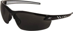Edge Eyewear - Smoke Lenses, Frameless Safety Glasses - Anti-Fog, Scratch Resistant, Black Nylon Frame, Size Universal, Wrap Around - Americas Industrial Supply