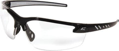 Edge Eyewear - Clear Lenses, Frameless Safety Glasses - Anti-Fog, Scratch Resistant, Black Nylon Frame, Size Universal, Wrap Around - Americas Industrial Supply