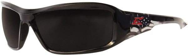 Edge Eyewear - Smoke Lenses, Framed Polarized Glasses - Scratch Resistant, Black Nylon Frame, Size Universal, Wrap Around - Americas Industrial Supply