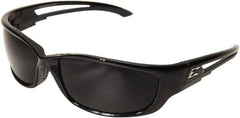Edge Eyewear - Smoke Lenses, Framed Safety Glasses - Anti-Fog, Scratch Resistant, Black Nylon Frame, Size XL, Wrap Around - Americas Industrial Supply