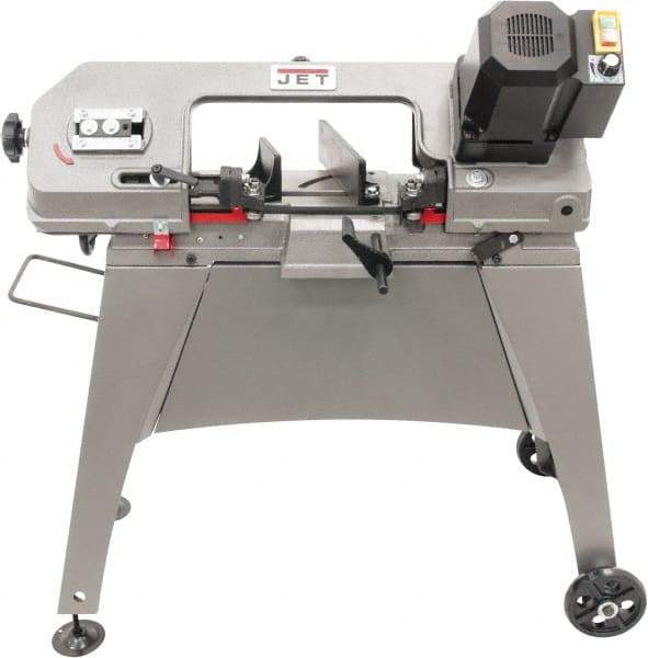 Jet - 5 x 6" Semi-Automatic Combo Horizontal & Vertical Bandsaw - 1 Phase, 90° Vise Angle of Rotation, 1/2 hp, 115 Volts, Geared Head Drive - Americas Industrial Supply