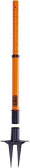 Banner Stakes - 22 to 42" High, 2-3/8" Pole Diam, Stanchion - 9" Base Diam, Removable Spike Nylon Base, Orange Plastic Post, For Outdoor Use - Americas Industrial Supply