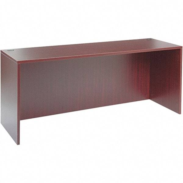 ALERA - 65" Long x 29.63" High x 23.63" Deep, Kneespace Credenza - Mahogany (Color), Woodgrain Laminate - Americas Industrial Supply