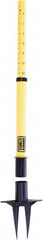 Banner Stakes - 22 to 42" High, 2-3/8" Pole Diam, Stanchion - 9" Base Diam, Removable Spike Nylon Base, Yellow Plastic Post, For Outdoor Use - Americas Industrial Supply