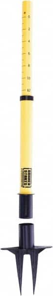 Banner Stakes - 22 to 42" High, 2-3/8" Pole Diam, Stanchion - 9" Base Diam, Removable Spike Nylon Base, Yellow Plastic Post, For Outdoor Use - Americas Industrial Supply