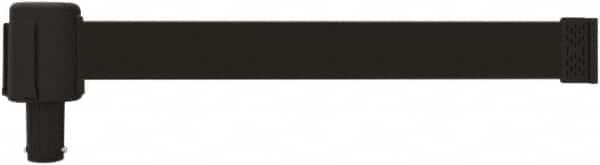 Banner Stakes - 6.61" High x 15' Long x 2-1/2" Wide Retractable Barrier Belt - Plastic & Polyester, Matte Finish, Black, Use with Banner Stakes Plus Stanchion, Banner Stakes Plus Base - Americas Industrial Supply