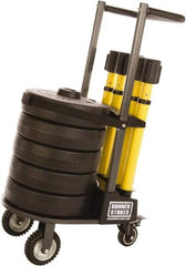 Banner Stakes - 42.32" High x 31" Long x 17" Wide Barrier - Metal, Uncoated, Yellow, Use with Banner Stakes Plus Stanchion, Banner Stakes Plus Banner Head, Banner Stakes Plus Base - Americas Industrial Supply