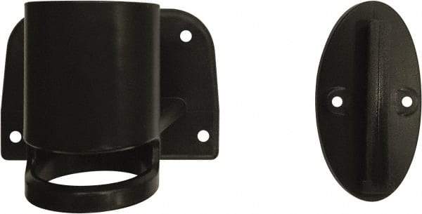 Banner Stakes - 3.49" High x 2" Long x 1" Wide Wall Mount Barrier - Plastic, Matte Finish, Black, Use with Banner Stakes Plus Banner Head - Americas Industrial Supply