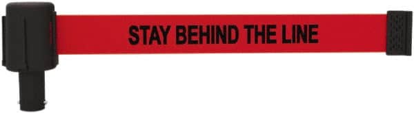 Banner Stakes - 6.61" High x 15' Long x 2-1/2" Wide Retractable Barrier Belt - Plastic & Polyester, Matte Finish, Red, Use with Banner Stakes Plus Stanchion, Banner Stakes Plus Base - Americas Industrial Supply