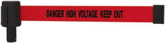 Banner Stakes - 6.61" High x 15' Long x 2-1/2" Wide Retractable Barrier Belt - Plastic & Polyester, Matte Finish, Red, Use with Banner Stakes Plus Stanchion, Banner Stakes Plus Base - Americas Industrial Supply