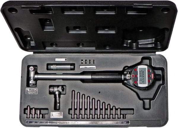 SPI - 1.4 to 6", 6" Deep, Electronic Bore Gage - Up to 0.0005" Accuracy, 0.00005" Resolution, Data Output, Includes Indicator - Americas Industrial Supply