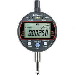 Mitutoyo - 0 to 1/2" Range, 0.001mm Graduation, Electronic Drop Indicator - Flat Back, Accurate to 0.0001", Inch & Metric System, LCD Display - Americas Industrial Supply