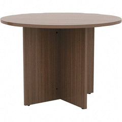 ALERA - 29-1/2" High Stationary Conference Table - 1" Thick, Walnut (Color), Wood Grain Laminate - Americas Industrial Supply