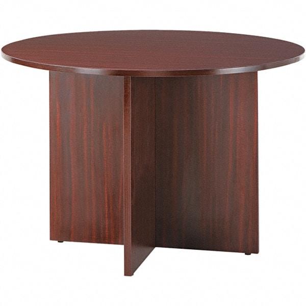 ALERA - 29-1/2" High Stationary Conference Table - 1" Thick, Mahogany (Color), Wood Grain Laminate - Americas Industrial Supply