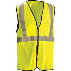 OccuNomix - Size 4X/5X L Hi-Vis Yellow Mesh Breakaway High Visibility Vest - Americas Industrial Supply