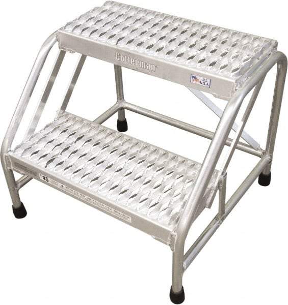 Cotterman - 20" 2 Step Stand - Step Platform, 500 Lb Capacity, 20" Platform Height, 23" Base Width x 22" Base Depth, Grip Strut - Americas Industrial Supply