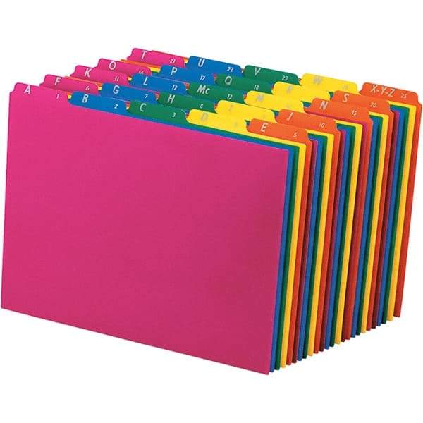 Pendaflex - 8-1/2 x 11" 25 Tabs, Unpunched, Preprinted Divider - Assorted Color Tabs, Assorted Folder - Americas Industrial Supply