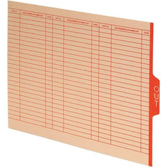 Pendaflex - 8-1/2 x 11" 100 Tabs, Unpunched, Preprinted Divider - Red Tabs, Manila Folder - Americas Industrial Supply