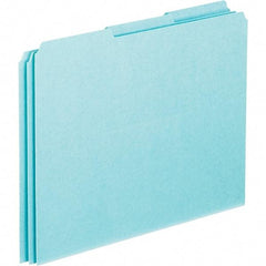 Pendaflex - 8-1/2 x 11" 100 Tabs, Unpunched, Blank Top Tab File Guides - Blue - Americas Industrial Supply