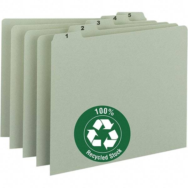 SMEAD - 8-1/2 x 11" 31 Tabs, Unpunched, Preprinted Divider - Green - Americas Industrial Supply