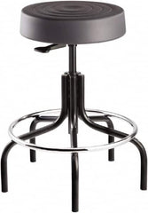 Bevco - 14 Inch Wide x 14-1/2 Inch Deep x 30 Inch High, Tubular Steel Base, Adjustable Height Swivel Stool - Polyurethane Seat, Graphite - Americas Industrial Supply