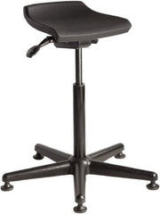 Bevco - 14 Inch Wide x 14 Inch Deep x 32 Inch High, Reinforced Black Nylon Base, Adjustable Height Swivel Stool - Polyurethane Seat, Black - Americas Industrial Supply