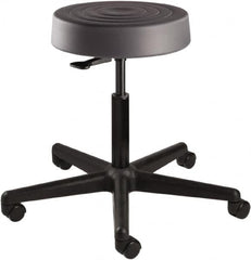 Bevco - 14 Inch Wide x 14-1/2 Inch Deep x 22-1/2 Inch High, Reinforced Black Nylon Base, Adjustable Height Swivel Stool - Polyurethane Seat, Graphite - Americas Industrial Supply