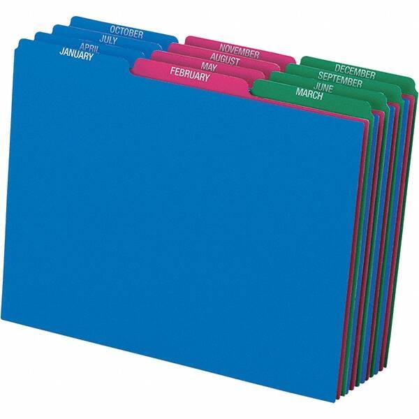 Pendaflex - 8-1/2 x 11" 12 Tabs, Unpunched, Preprinted Divider - Assorted Color Tabs, Assorted Folder - Americas Industrial Supply