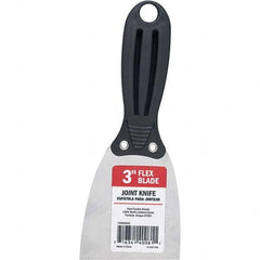 Purdy - 3" Wide Chisel Edge Blade Stainless Steel Joint Knife - Flexible, Straight Plastic Handle, 6" OAL - Americas Industrial Supply