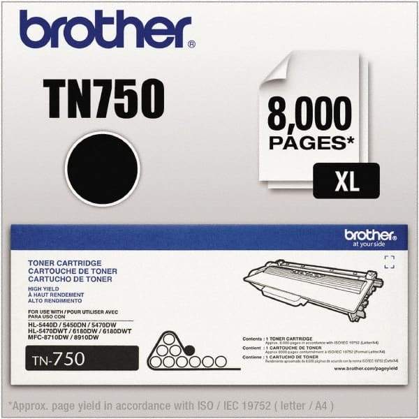 Brother - Black Toner Cartridge - Use with Brother DCP-8110DN, 8150DN, 8155DN, HL-5440D, 5450DN, 5470DW, 5470DWT, 6180DW, 6180DWT, MFC-8510DN, 8710DW, 8810DW, 8910DW, 8950DW, 8950DWT - Americas Industrial Supply