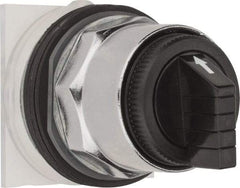 Schneider Electric - 1.18 Inch Mount Hole, 3 Position, Knob and Pushbutton Operated, Selector Switch Only - Black, Momentary (MO), without Contact Blocks, Weatherproof and Dust and Oil Resistant - Americas Industrial Supply