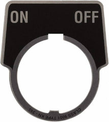 Schneider Electric - Aluminum Legend Plate - On-Off - Black Background, 30mm Hole Diameter, 1-3/4 Inch Wide - Americas Industrial Supply