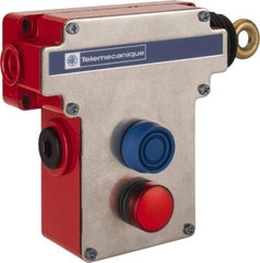 Telemecanique Sensors - 10 Amp, 2NO/2NC Configuration, Rope Operated Limit Switch - Pushbutton Reset, Rope Pull, Pilot Light Indicator, 300 VAC - Americas Industrial Supply