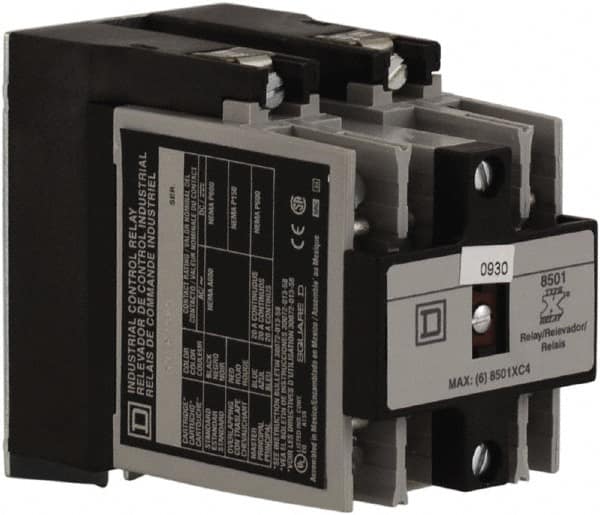 Square D - Electromechanical Screw Clamp General Purpose Relay - 20 Amp at 600 VAC, 2NO, 110 VAC at 50 Hz & 120 VAC at 60 Hz - Americas Industrial Supply