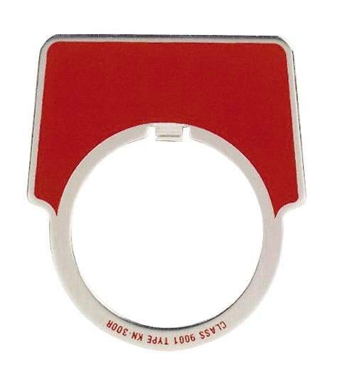 Schneider Electric - Rectangular, Aluminum Legend Plate - Blank - Red Background, 30mm Hole Diameter, 44mm Wide x 50mm High - Americas Industrial Supply