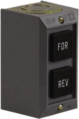 Schneider Electric - 2 Operator, Projecting Pushbutton Control Station - Forward, Reverse (Legend), Momentary Switch, 2NO Contact, NEMA 1 - Americas Industrial Supply