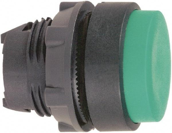 Schneider Electric - 22mm Mount Hole, Extended Straight, Pushbutton Switch Only - Round, Green Pushbutton, Nonilluminated, Momentary (MO) - Americas Industrial Supply