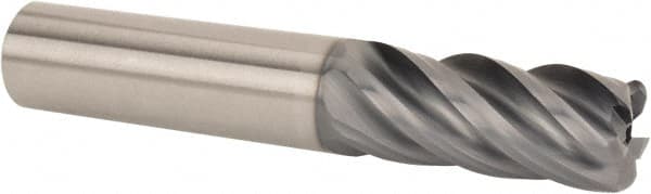 SGS - 16mm Diam, Variable Pitch, 35mm LOC, 5 Flute Solid Carbide 3mm Corner Radius Roughing End Mill - AlTiN Finish, 92mm OAL, 16mm Shank Diam, Single End, 37° Helix - Americas Industrial Supply