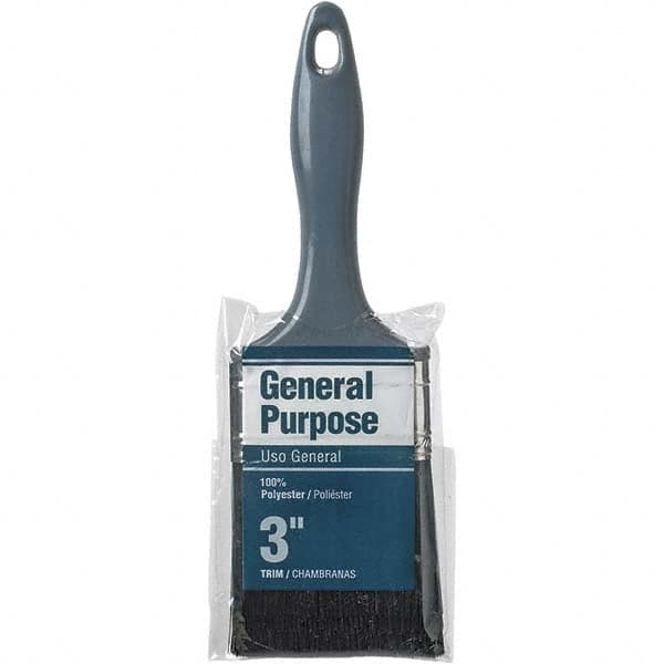 Rubberset - 3" Flat Synthetic Trim Brush - Plastic Beavertail Handle - Americas Industrial Supply