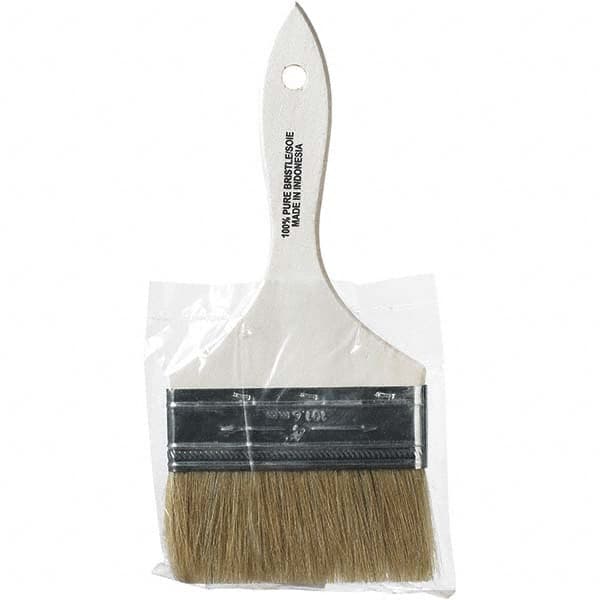 Rubberset - 4" Flat Hog Chip Brush - Wood Beavertail Handle - Americas Industrial Supply