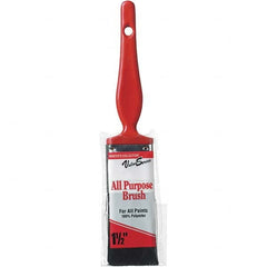 Rubberset - 1-1/2" Flat Synthetic Trim Brush - Plastic Thin Kaiser Handle - Americas Industrial Supply