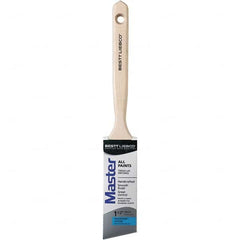 Bestt-Liebco - 1-1/2" Angled Nylon/Polyester Sash Brush - Wood Long Sash Handle - Americas Industrial Supply