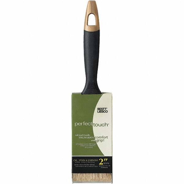 Rubberset - 2" Flat Hog Trim Brush - Wood Beavertail Handle - Americas Industrial Supply